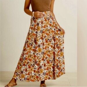 BB Dakota Orange and Brown Maxi Skirt
